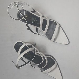 So Me Sexy Peeptoe High Heel Ankle Straps Stiletto Solid Color White Shoes